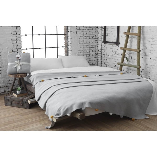 Hall fliisist voodikate 150x200 cm Pom Pom - Mijolnir-image-1