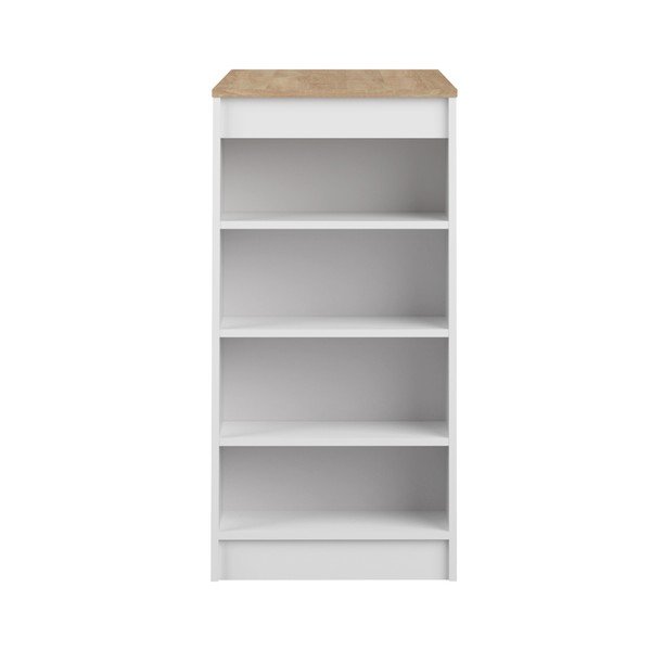 Bílý barový stolek s deskou v dekoru dubového dřeva TemaHome Aravis-image-2