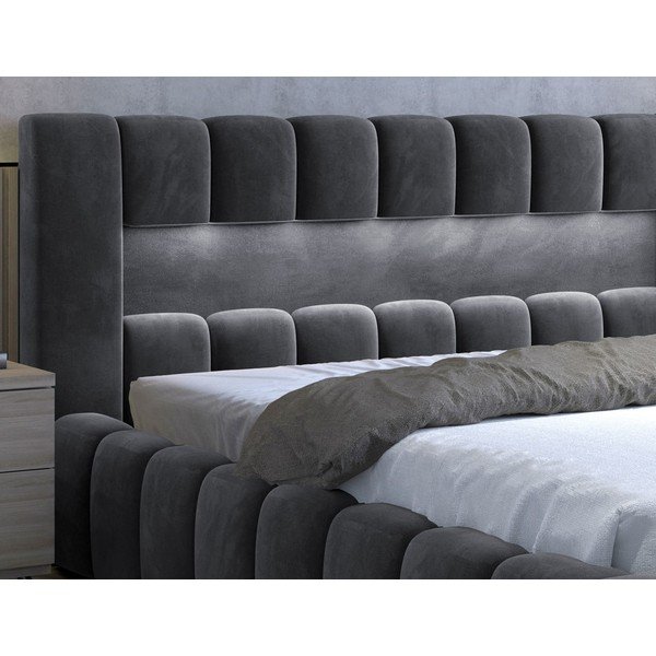 Hall polsterdatud kaheinimesevoodi koos panipaiga ja voodipõhjaga 160x200 cm Lamica - ELTAP-image-4