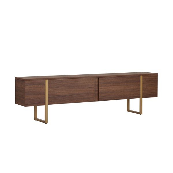 Tume naturaalses toonis pähklipuust televiisorilaud 180x50x30 cm Onera - Kalune Design