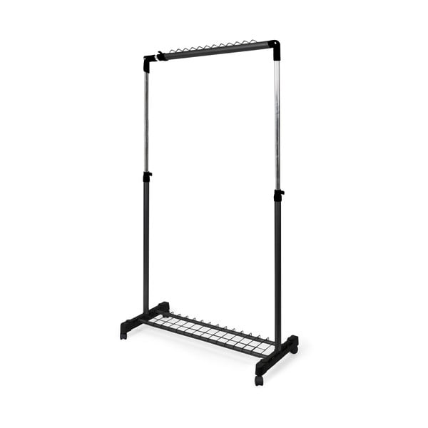 Must metallist teleskoopiline ratastega riidenagi Under Stairs – Compactor-image-4