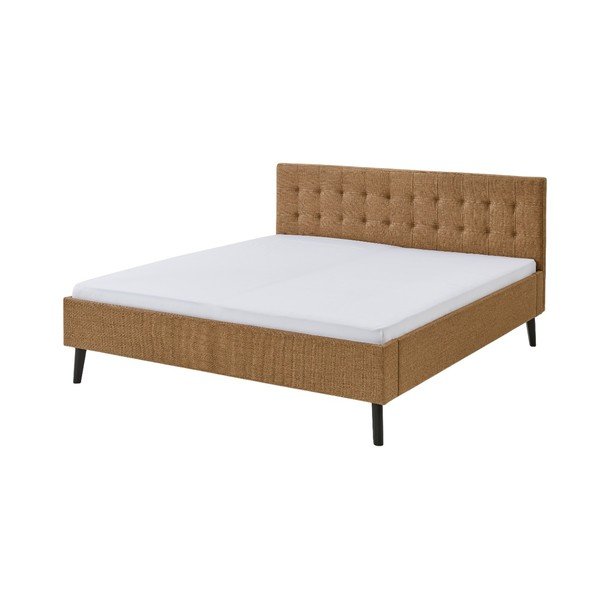 Pruun polsterdatud kaheinimesevoodi 180x200 cm Empire - Meise Möbel