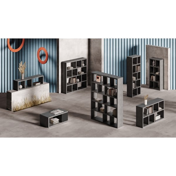 Hall raamaturiiul betooni dekooriga 150x83 cm Berlin - TemaHome-image-1