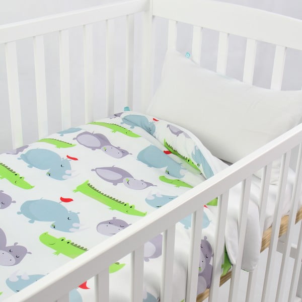 Laste puuvillane tekipadi ja padi Hippo, 100 x 120 cm - Mr. Fox-image-1