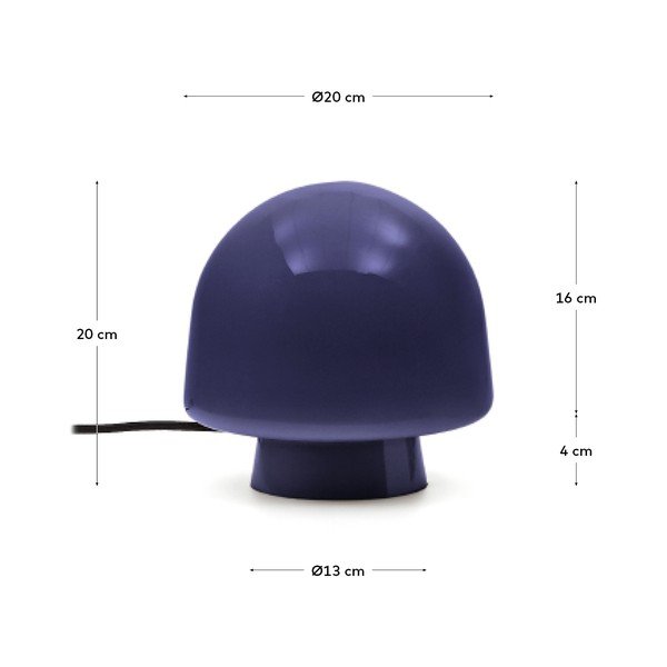 Tumesinine lauavalgusti klaasist varjuga (kõrgus 20 cm) Reig - Kave Home-image-4