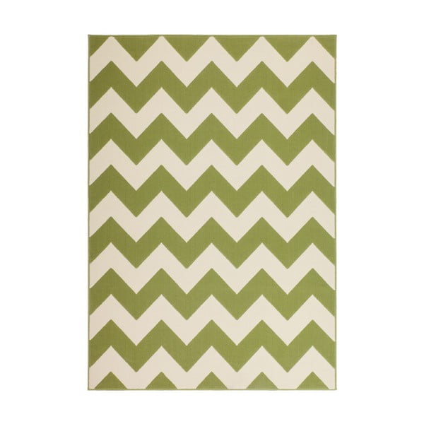Zeleno-bílý koberec Kayoom Maroc 2085 Grun, 160 x 230 cm