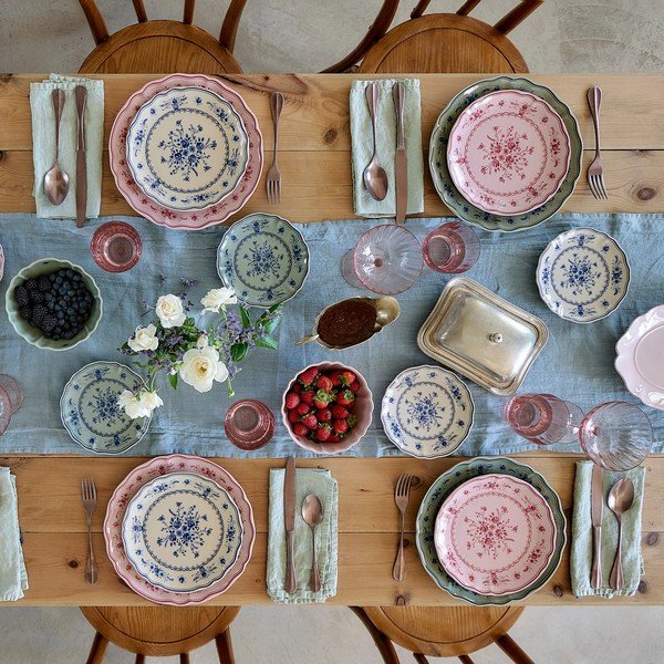 Sinine/beež keraamiline magustoidutaldrik ø 17 cm Vila - Costa Nova-image-3