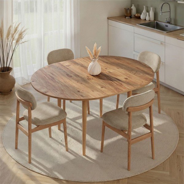 Ümmargune pikendatav söögilaud männipuidust pealispinnaga, ø 100 cm Viona - Kalune Design-image-2