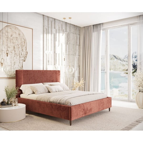 Pruun polsterdatud kaheinimesevoodi panipaigaga 200x200 Etero - Maison de Rêve-image-1