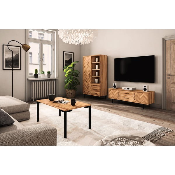 Naturaalset värvi tammepuust kohvilaud 60x110 cm Abies - The Beds-image-1