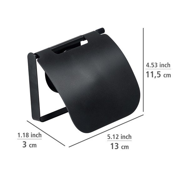 Must seinale paigaldatav tualettpaberi hoidja Static-Loc® Plus Pavia - Wenko-image-1