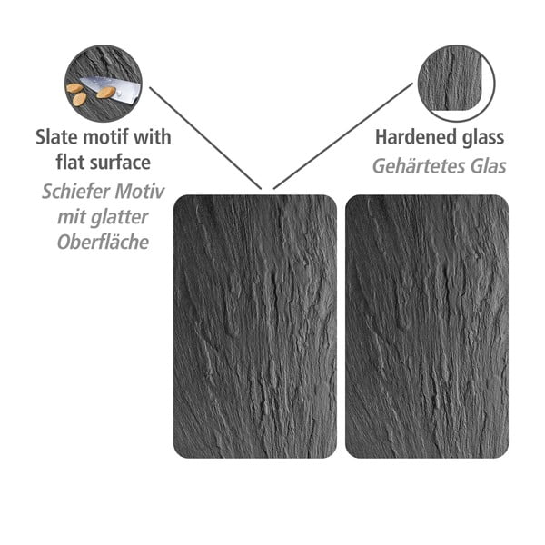 Klaasist pliidikatte komplekt 2 tk, 40 x 52 cm XL Slate - Wenko-image-2