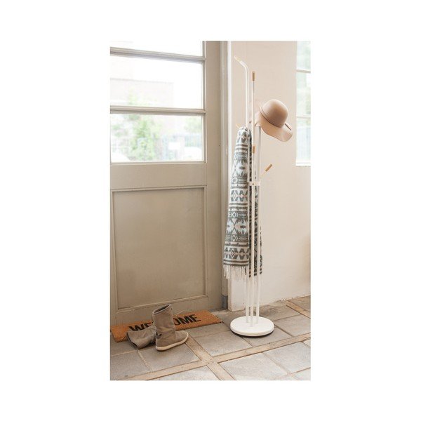 Valge mantlihoidja puidust detailidega Fuss - Leitmotiv-image-1