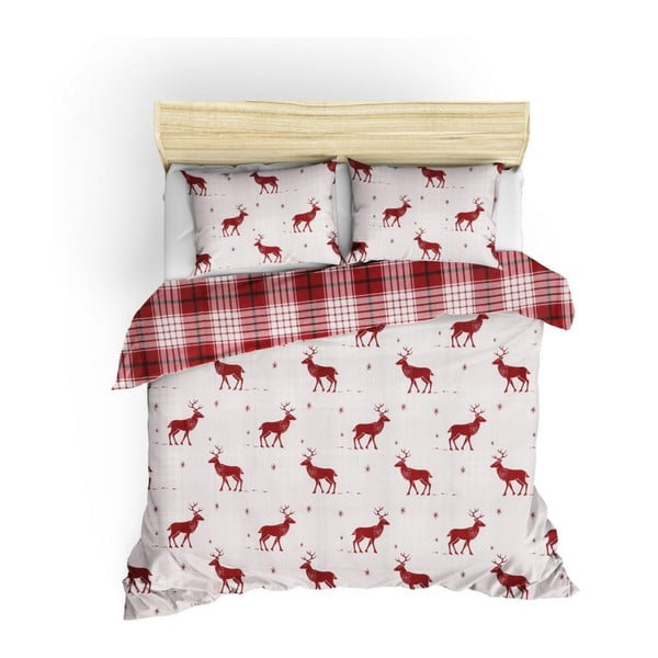 Lina puuvillase seguga lina kaheinimesevoodile Claret Red, 200 x 220 cm Geyik - Mijolnir