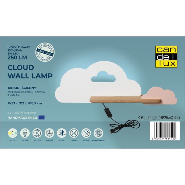 Valge ja roosa laste valgusti Cloud - Candellux Lighting-image-3
