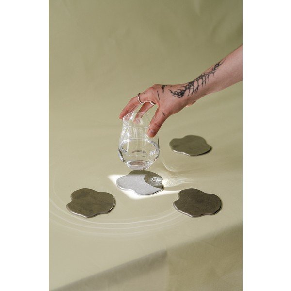 4 hõbedast metallist joogialust komplektis Plama - noo.ma-image-3