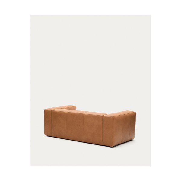 Pruun nahkdiivan 210 cm Blok - Kave Home-image-4