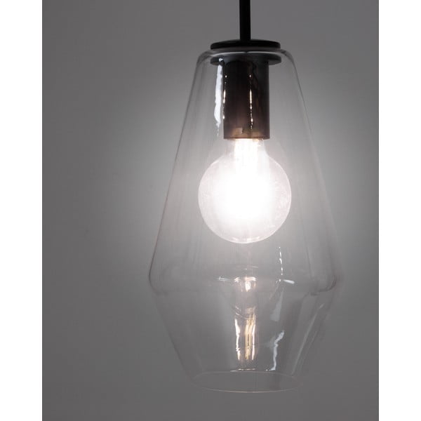 Must rippvalgusti klaasist varjuga ø 17 cm Mao - Kave Home-image-4