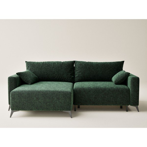 Tumeroheline šenilldiivanvoodi/panipaigaga nurgadiivan (vasak nurk/diivanvoodiga) Leon - Maison de Rêve-image-2