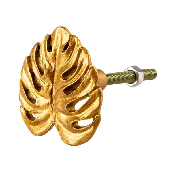 Kuldne tinast sahtli käepide Cheese Plant Leaf - Sass & Belle-image-1