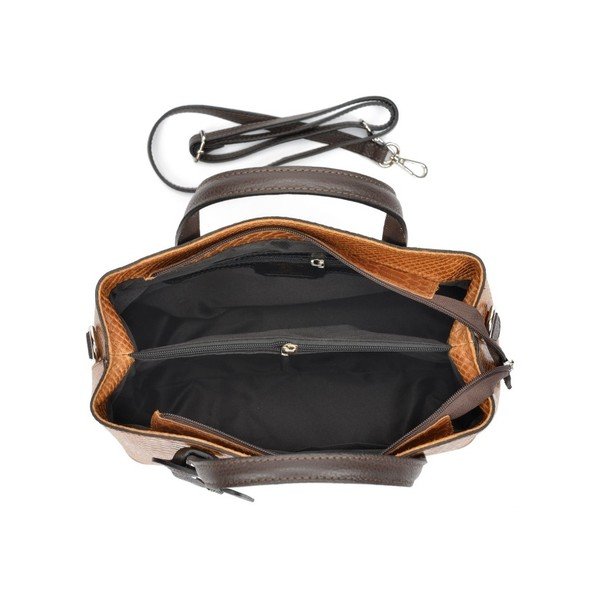 Koňakově hnědá kožená kabelka Roberta M Muriella-image-1