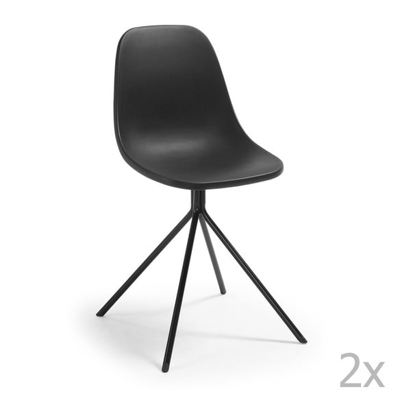 Sada 2 černých jídelních židlí La Forma Mint