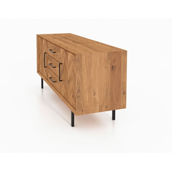 Madal kapp tammepuidust naturaalset värvi 144x65 cm Abies - The Beds-image-3