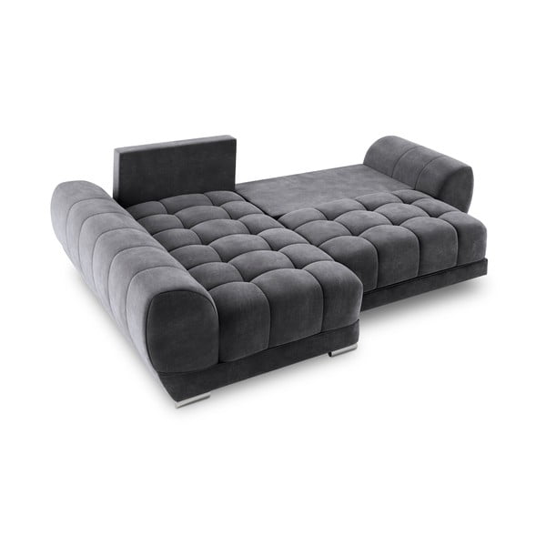 Tumehall nurgadiivan sametiga, vasakpoolne nurk, vasakpoolne nurk. Nuage - Windsor & Co Sofas-image-3