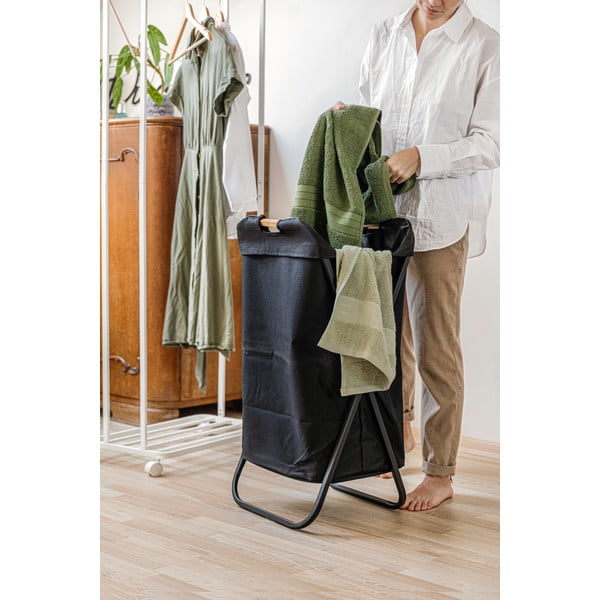 Must kokkuklapitav pesupesemisnõuete prügikast Loft - Wenko-image-2