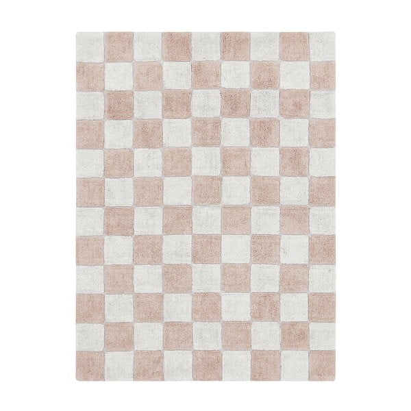 Heleroosa-kreem pestav käsitsi kootud puuvillane vaip 120x160 cm Kitchen Tiles Rose - Lorena Canals