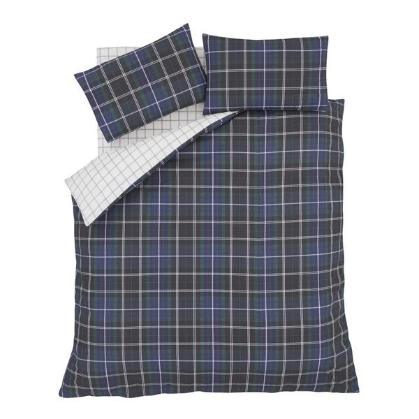 Modré povlečení na dvoulůžko Catherine Lansfield Tartan Check, 220 x 230 cm-image-1