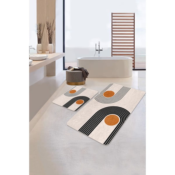 Beežid sametist vannitoamatid 2tk komplektis 60x100 cm Dot Arch - Mila Home-image-2