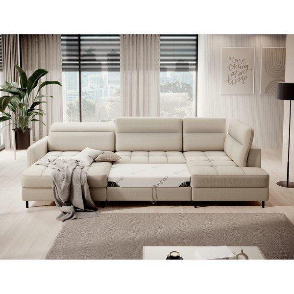 Beež sametist lahtikäiv/sahtliga nurgadiivan (parem nurk/U-kujuline) Berrto – ELTAP-image-4