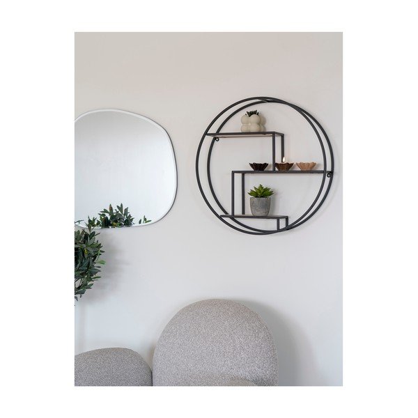 Põrandariiul täispuidust paulownia, must-puiduvärvi 62 cm Rotterdam – House Nordic-image-1