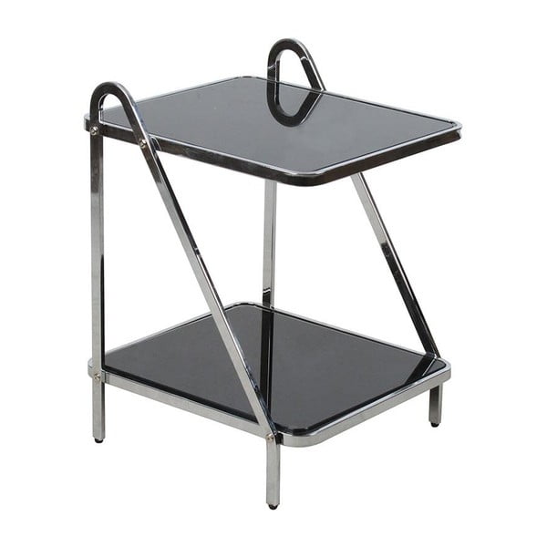 Dvoupatrový odkládací stolek Glass Metal