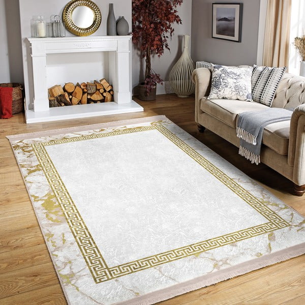 Valge-kuldne koridorivaip 80x200 cm - Mila Home-image-2