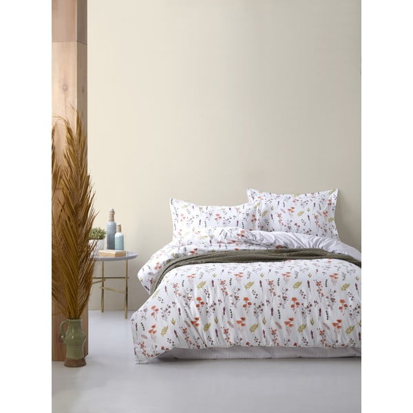 Valge Renforcé puuvillast pikendatud voodipesu kaheinimesevoodile 240x220 cm Floral Dance Autumn - Mila Home Luxury