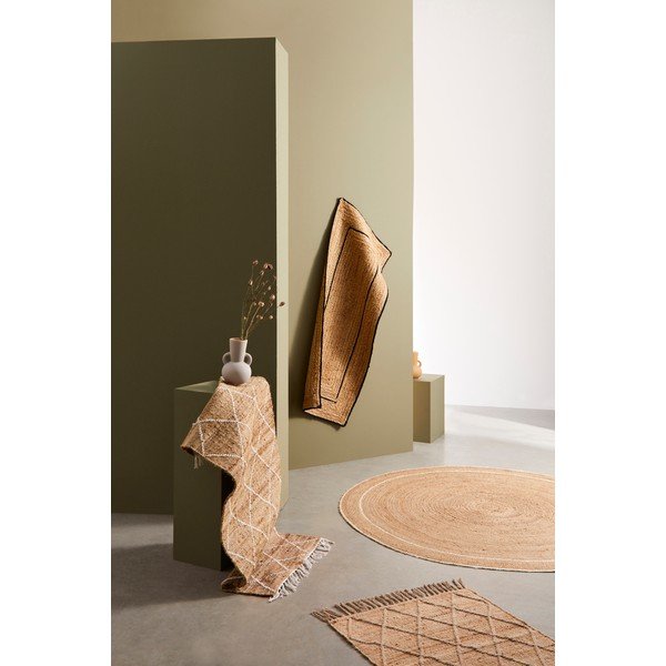 Valge/naturaalne käsitsi kootud džuudist vaip 70x140 cm Shaila - Bizzotto-image-2
