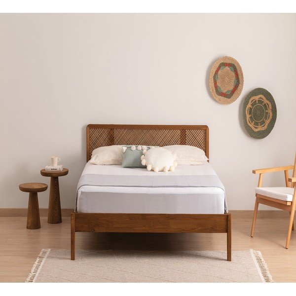 Tumepruuni-naturaalset värvi kuusepuidust üheinimesevoodi 90x200 cm Izabelya - Kalune Design-image-2