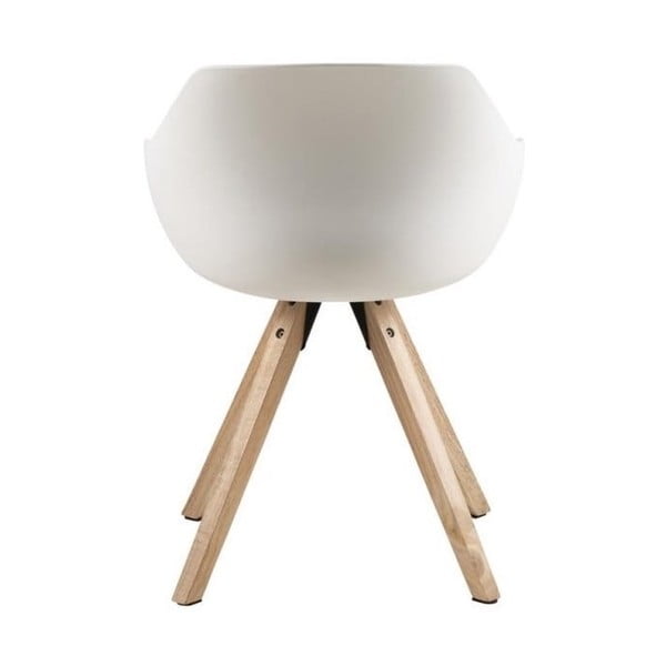 2 valge söögitooli komplekt kummipuust jalgadega Tina - Actona-image-3