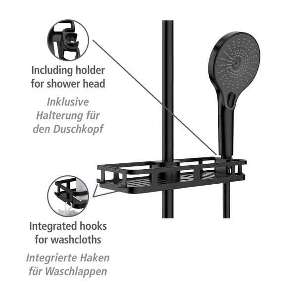 Matt must isekandev plastikust vannitoa riiul Libertà - Wenko-image-4