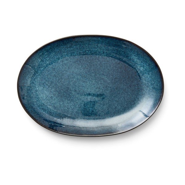 Must/sinine kivikeraamikast taldrik Dark Blue/Black - Bitz