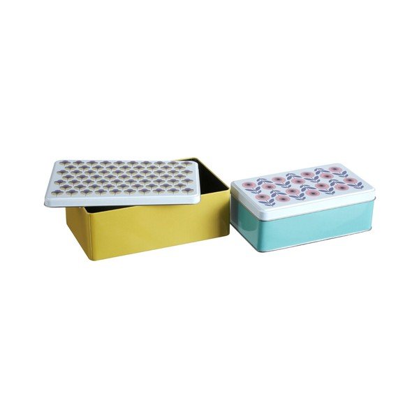 Dekoratiivsed metallist kaanega hoiukarbid 2tk Joni – Premier Housewares-image-4