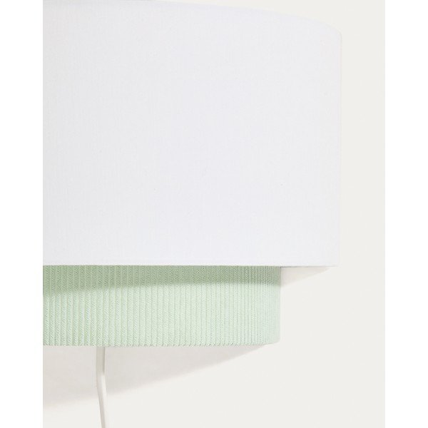 Valge/türkiissinine laste lamp tekstiilist varjuga Bianella - Kave Home-image-3