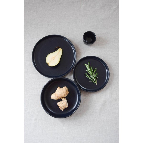 Mustast kiviplaadist suur taldrik, ø 27,5 cm Luna - ÅOOMI-image-4