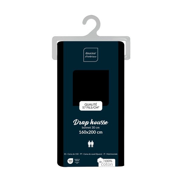 Must puuvillane lina 160x200 cm Lina - douceur d'intérieur-image-2