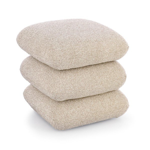 Bouclé kangast beež pouf Antara - Bizzotto