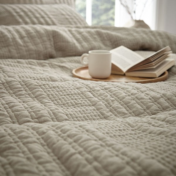 Beež pikendatud voodipesu kaheinimesevoodile 230x220 cm Tamba Stripe - Pineapple Elephant-image-3