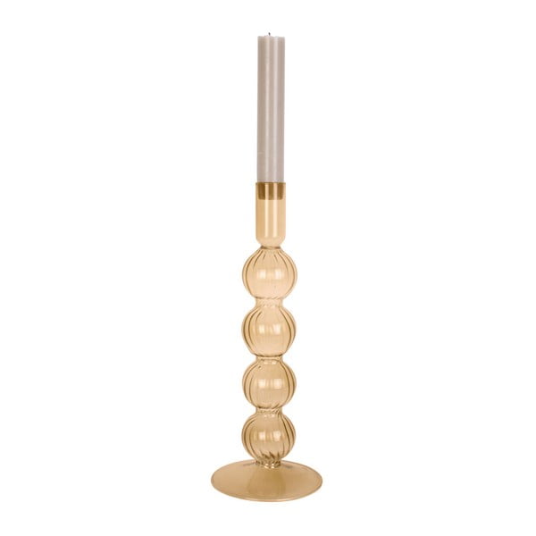 Helepruun klaasist küünla hoidja Bubbles Swirl - PT LIVING-image-1