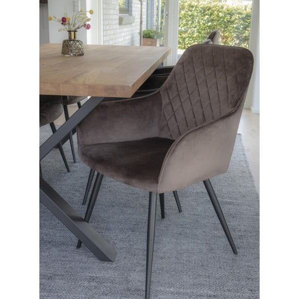 Helepruunid sametist söögitoolid 2tk komplektis Harbo – House Nordic-image-1